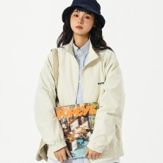 批发春季新款日系休闲<b class='q'>夹克</b><b class='q'>男</b>立领小标刺绣宽松纯色外套春秋款