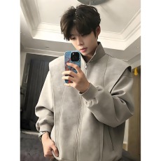 批发美式扎染立领外套<b class='q'>男</b>款春季高级感痞帅哈灵顿廓形工装机车<b class='q'>夹克</b>