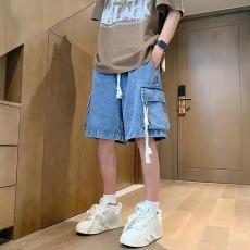 批发多口袋工<b class='q'>装</b>牛仔短<b class='q'>裤</b>男夏薄款<b class='q'>宽松</b>美式高街<b class='q'>裤</b>子潮流百搭痞帅五分<b class='q'>裤</b>