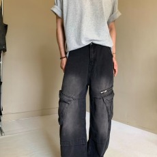 批发美式复古解构设计多口袋工<b class='q'>装</b>牛仔<b class='q'>裤</b>男春季<b class='q'>宽松</b>阔腿直筒垂感<b class='q'>裤</b>