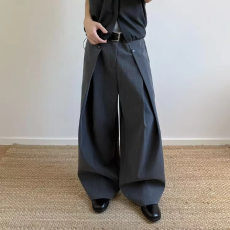 批发潮牌美式条纹A字西<b class='q'>裤</b>男女TR垂感廓形休闲<b class='q'>裤</b><b class='q'>宽松</b>阔腿通勤西<b class='q'>装</b>长<b class='q'>裤</b>