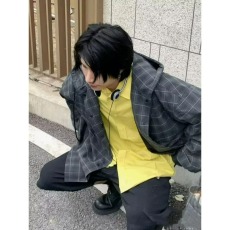 批发日系复古连帽<b class='q'>夹克</b><b class='q'>男</b>女款秋季新款暗纹抗皱大格子宽松百搭潮流外套