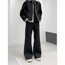 批发【马年限定】花纹刺绣设计感休闲微喇<b class='q'>西裤</b><b class='q'>男</b>女直筒百搭长裤潮