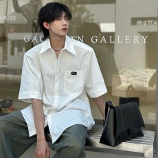 批发百搭流行美式高街夏季薄款学院风纯色衬衣无<b class='q'>品牌</b>时尚日系简约文艺