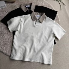 批发千鸟格拼接polo衫男款夏季美式老钱风短<b class='q'>袖</b>t恤cleanfit翻领<b class='q'>半截</b><b class='q'>袖</b>