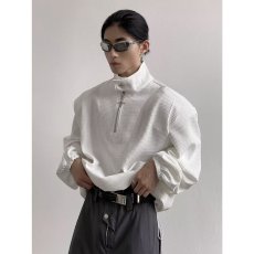 批发春夏韩国立领半拉链卫衣男垫肩休闲薄<b class='q'>上衣</b>高级感宽松帅气外套韩版