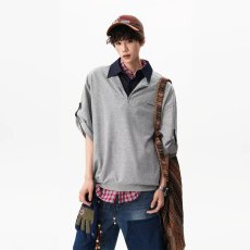 批发潮牌短袖衬衫领POLO衫男士夏季半拉链翻领<b class='q'>上衣</b>服休闲百搭痞帅T恤