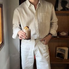 批发轻熟风纯色衬衫<b class='q'>男</b>高级感宽松长袖文艺气质设计款衬衣凉薄透气寸衫