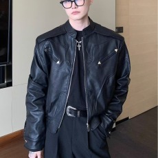批发美式复古黑色高级感短款<b class='q'>机车</b><b class='q'>皮衣</b>男女春秋小众设计感<b class='q'>机车</b>夹克外套