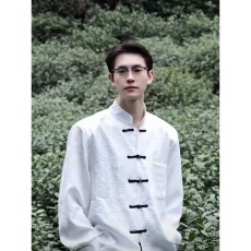 批发新中式男装中国风立领花衬衫外套式春秋改良中山<b class='q'>汉服</b>民国<b class='q'>唐装</b>男款