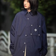 批发重磅斜纹布日版港风山系工装长袖衬衫宽松廓形美式休闲衬衣外套<b class='q'>男</b>