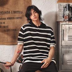 批发美式撞色条纹polo衫<b class='q'>短袖</b><b class='q'>男</b>女宽松复古通勤休闲上衣T恤ins