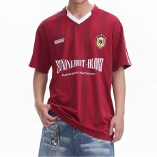 批发美式复古字母三条杠<b class='q'>短袖</b>棒球运动风撞色<b class='q'>男</b>女夏季2025新款半袖上衣