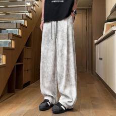 批发潮牌扎染树皮纹新款直筒垂感<b class='q'>休闲裤</b><b class='q'>男</b>士百搭宽松凉感阔腿裤