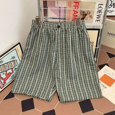 批发日式简约格子睡裤<b class='q'>男</b>士2026夏季纱布薄款宽松沙滩短裤五分裤家居裤