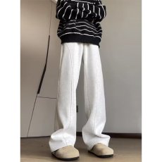 批发美式斜切弯刀卫裤<b class='q'>男</b>款秋季cleanfit直筒修身微喇长裤休闲运动裤子