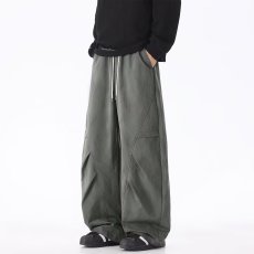 批发美式弯刀拼接卫裤<b class='q'>男</b>秋季新款重磅香蕉裤子宽松直筒阔腿弯刀<b class='q'>休闲裤</b>