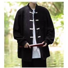 批发新中式男装中国风立领花衬衫外套式春秋改良中山<b class='q'>汉服</b>民国<b class='q'>唐装</b>男款