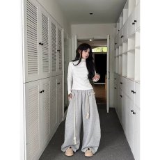 批发大码青少年手工粗绳阔腿弯刀裤男女装<b class='q'>秋</b>冬季设计感宽松休闲裤子潮