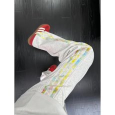 批发美式复古三条杠拼接运动休闲裤男春<b class='q'>秋</b>街舞百搭宽松阔腿长裤