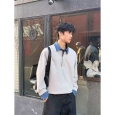 批发韩系半拉链<b class='q'>衬衫</b>领卫衣假两件<b class='q'>男生</b>时尚翻领cleanfit套头长袖薄外套