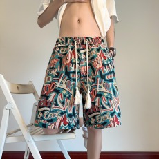 批发夏季个性涂鸦青年<b class='q'>男士</b>宽松休闲<b class='q'>沙滩裤</b>五分短裤薄款潮流裤子五分裤