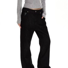 批发2026春季<b class='q'>男</b>女士新款纯色商务修身时尚百搭帅气潮流ins小脚<b class='q'>牛仔裤</b>