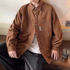 批发美式复古口袋工装<b class='q'>衬衫</b>男宽松2026年春季新款纯棉休闲长袖<b class='q'>衬衣</b>外套