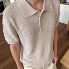 批发高端休闲POLO衫<b class='q'>男</b>士气质翻领夏季透气针织新款百搭修身短袖<b class='q'>男</b><b class='q'>T</b><b class='q'>恤</b>
