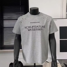 批发美式复古字母刺绣短袖<b class='q'>T</b><b class='q'>恤</b><b class='q'>男</b>2025夏季新款潮牌铆钉设计感半袖上衣