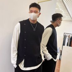 批发复古条纹开叉拼接衬衫<b class='q'>套头卫衣</b>上衣<b class='q'>女</b>宽松设计感小众2023春季<b class='q'>女</b>潮