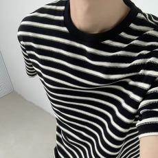 批发条纹短袖<b class='q'>T</b><b class='q'>恤</b><b class='q'>男</b>士2026夏季新款潮流宽松半袖<b class='q'>男</b>装百搭高级感体恤衫