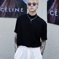 批发2026年新款休闲修身黑色<b class='q'>t</b><b class='q'>恤</b><b class='q'>男</b>速干半高领短袖上衣夏季衣服