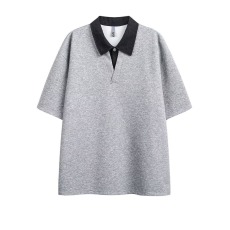 批发2026新款夏季条纹精致纽扣<b class='q'>男</b>款短袖POLO衫经典<b class='q'>男</b>装半袖宽松上衣