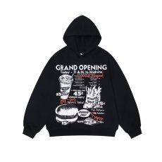 批发潮流美式复古汉堡薯条印花连帽卫衣男女款2026年新款<b class='q'>外套</b>宽松上衣