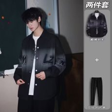 批发2026字母长袖衬衫日系港风ins宽松衬衣<b class='q'>男</b>生夏季潮流百搭休闲外套