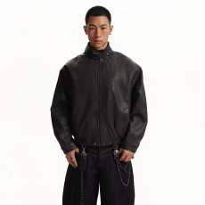 批发男士黑色<b class='q'>皮衣</b><b class='q'>外套</b>男款秋冬2026新款秋冬上衣飞行夹克潮牌男装
