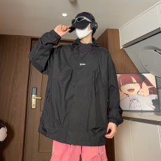 批发美式国潮机能风拉链连帽冲锋衣<b class='q'>男</b>女同款宽松休闲防水透气外套潮