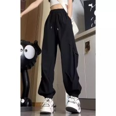 批发褶皱速干裤男夏季薄款设计感伞兵<b class='q'>工装裤</b>宽松束脚运动休闲长裤