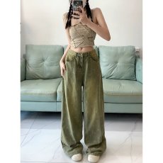 批发复古水洗做旧<b class='q'>牛仔裤</b><b class='q'>女</b>秋季新款宽松设计重工十字星满印<b class='q'>直筒</b>阔腿<b class='q'>裤</b>