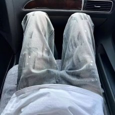 批发美式高街泼墨宽松<b class='q'>牛仔裤</b>男款夏季穿搭高级感2025修身显瘦<b class='q'>直筒</b>裤子