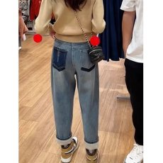 批发梨型身材九分<b class='q'>哈伦</b><b class='q'>牛仔裤</b>女秋冬季新款大码胖mm显瘦萝卜老爹裤子