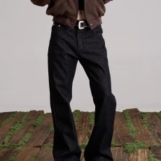 批发黑色大码<b class='q'>牛仔裤</b>男美式高街垂感阔腿裤子百搭显瘦宽松情侣<b class='q'>直筒</b>长裤