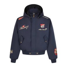 批发美式复古嘻哈刺绣徽章夹克<b class='q'>外套</b>男女春季高街小众连帽拆卸<b class='q'>外套</b>ins