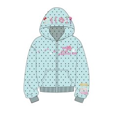 批发美式波点星星字母印花连帽<b class='q'>开衫</b><b class='q'>卫衣</b>女春秋新款宽松慵懒风休闲外套