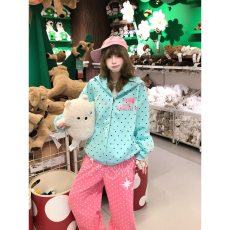 批发美式波点星星字母印花连帽<b class='q'>开衫</b><b class='q'>卫衣</b>女春秋新款宽松慵懒风休闲外套