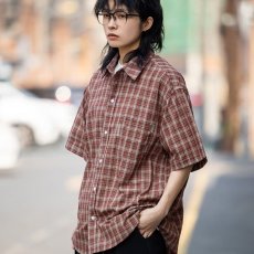 批发新款原宿夏季格子短袖<b class='q'>衬衫</b>男女半袖<b class='q'>衬衣</b>简约<b class='q'>百搭</b>无品牌时尚潮流