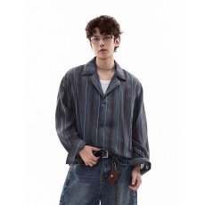 批发韩国chic夏季小众百搭翻领单排扣褶皱设计长袖薄款<b class='q'>防晒</b>衬衫上衣女