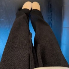 批发美式人字纹提花裤子男款秋季<b class='q'>潮</b>牌宽松直筒运动裤复古重磅休闲卫裤