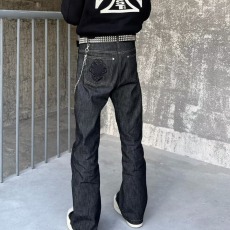 批发2026美式复古cleanfit原牛黑色<b class='q'>牛仔裤</b>男女潮流<b class='q'>休闲</b>宽松阔腿裤子